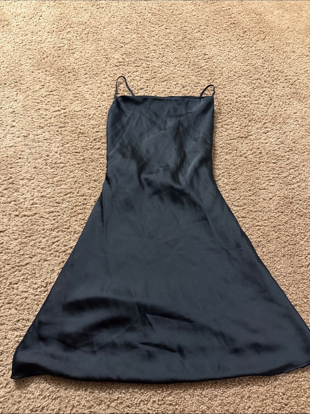 Abercrombie & Fitch Black Satin Mini Slip Dress
